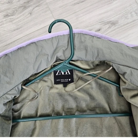 Zara Olive and Lavender Sherpa  Jacket Sz XL - Picture 2 of 10